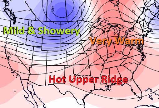 Hot US Pattern Next Week, But Overnight Weather Data Not Quite as Hot June 18-22