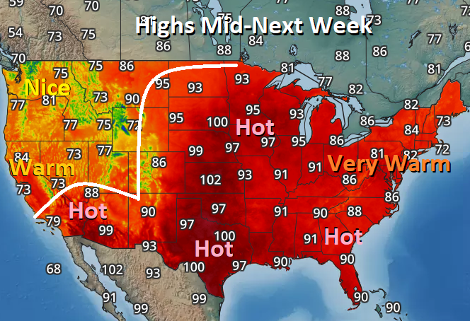 Hot US Pattern Returns Next Week (Sept 4-10) to Further Tighten Supplies